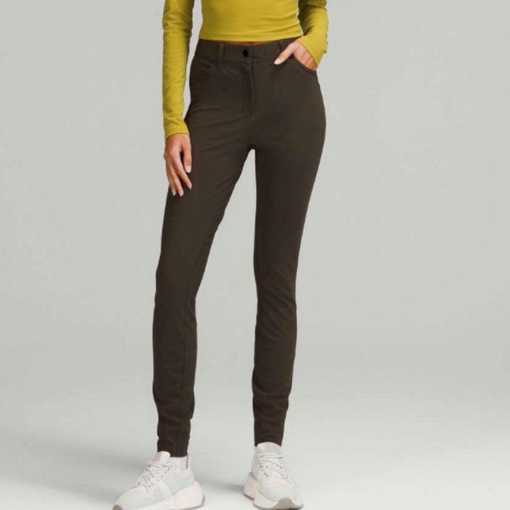 Lululemon City Sleek 5 Pocket 7/8 Pant in Dark Olive